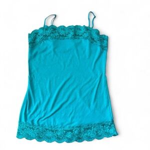 Chic Teal Lace Trim Camisole